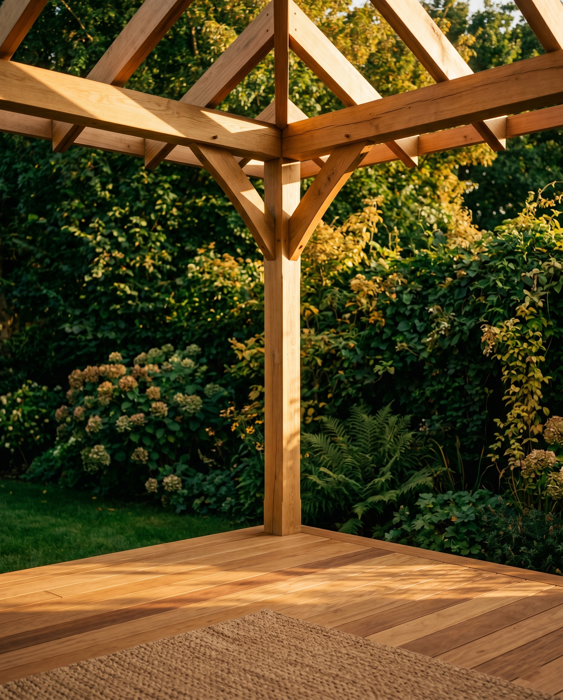 ACE Property Solutions craftsmanship — finished timber pergola and deck in Wigan